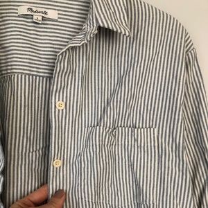 Madewell pin striped button down long sleeve- size small